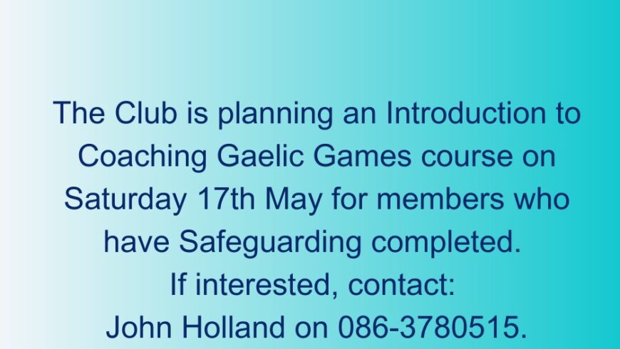 Coaching Gaelic Games Course